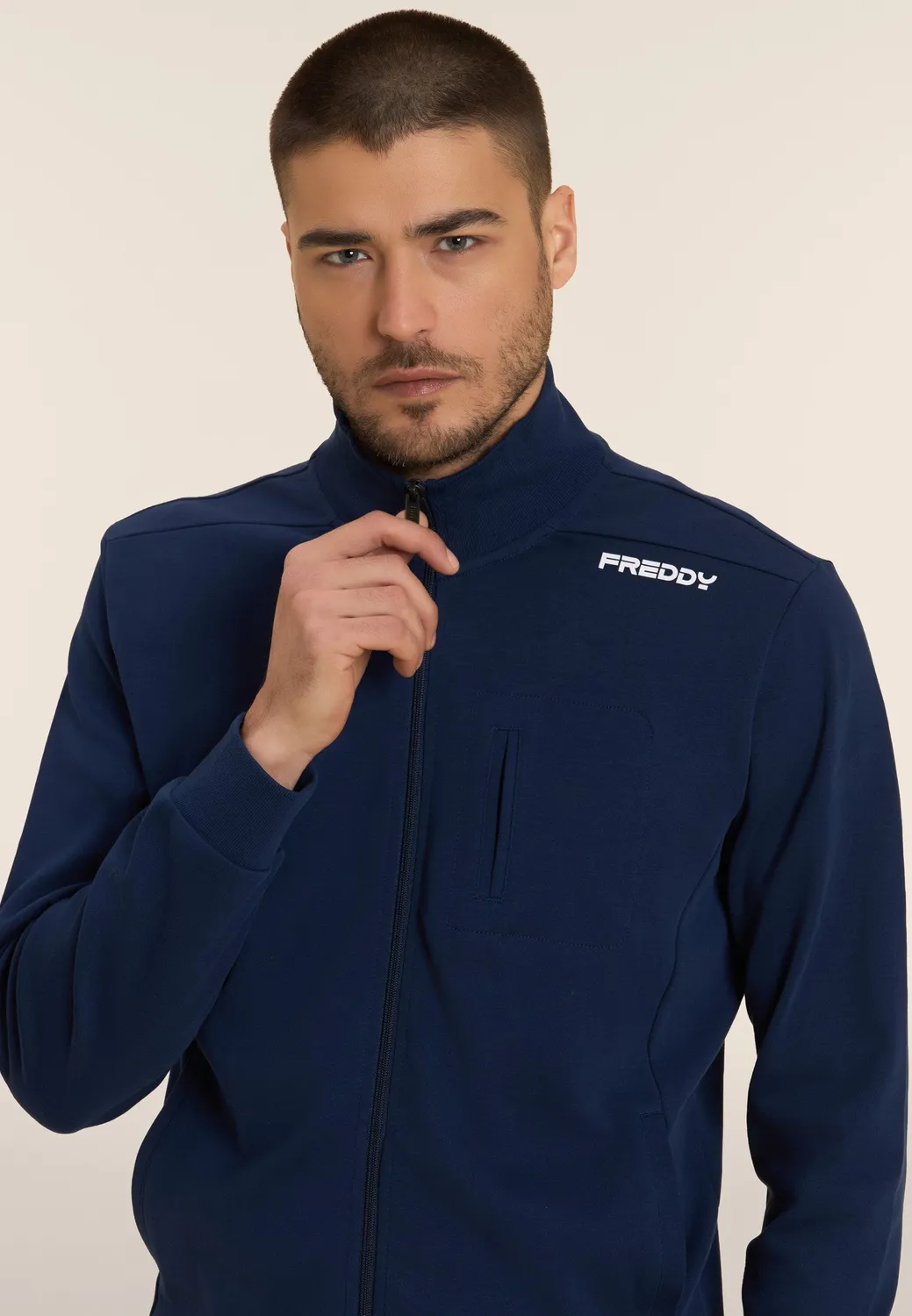 Freddy Full Zip Sweatjacke Damen Stehkragen schwarz