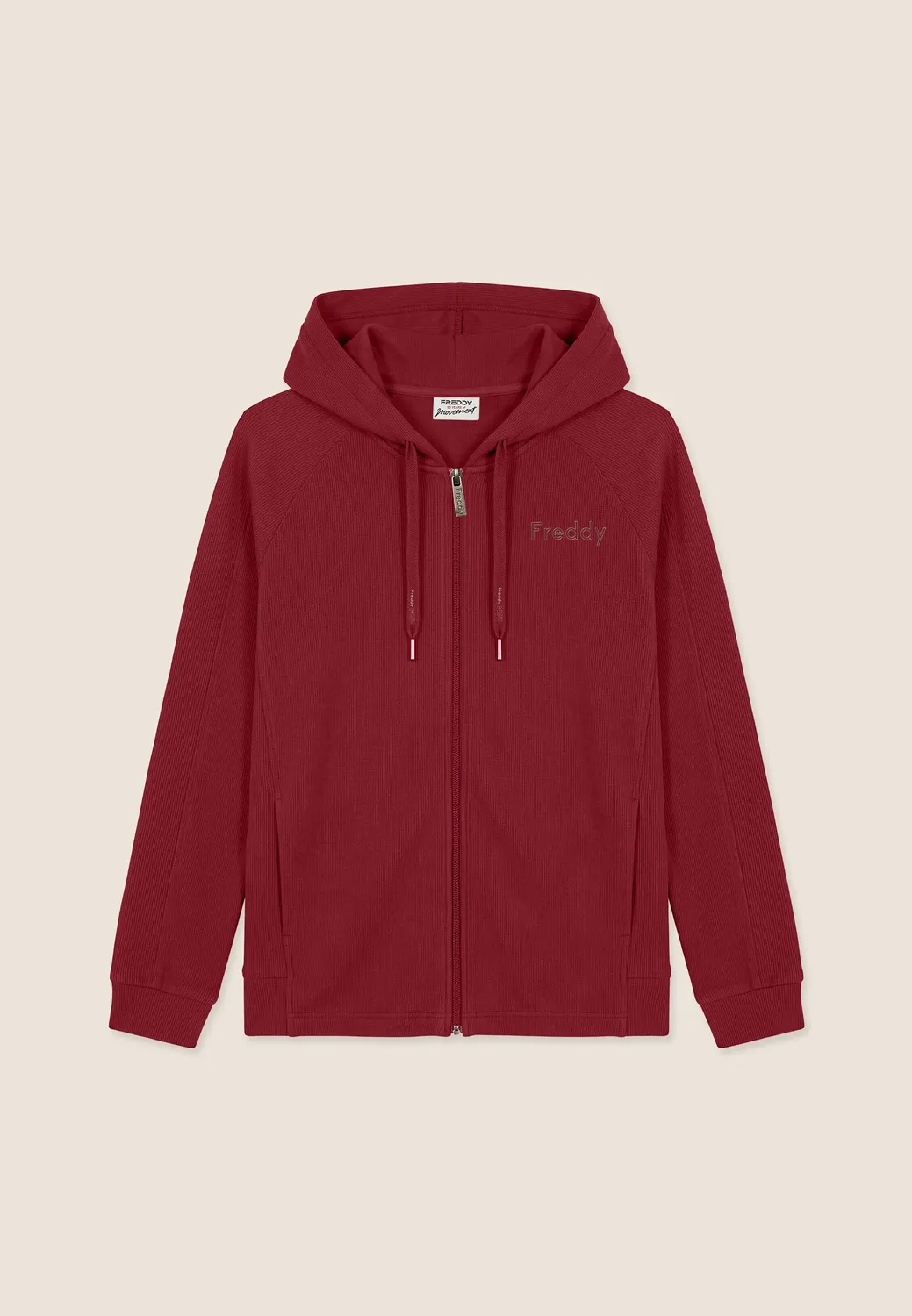 Freddy Boxy Cropped Kapuzenjacke Nero Reissverschluss