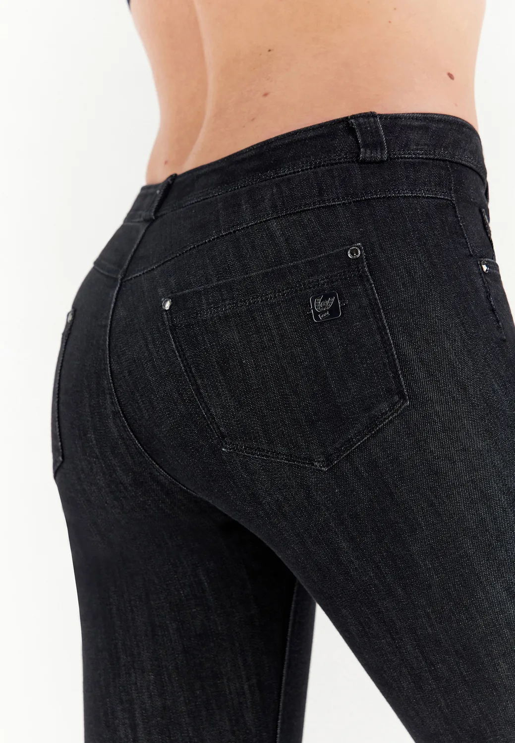 Freddy Black Jeans Flare Cropped Schwarz Stretch