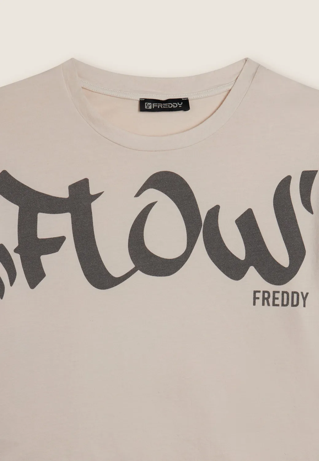 Freddy Flow Cropped T-Shirt Gray Asphalt Print
