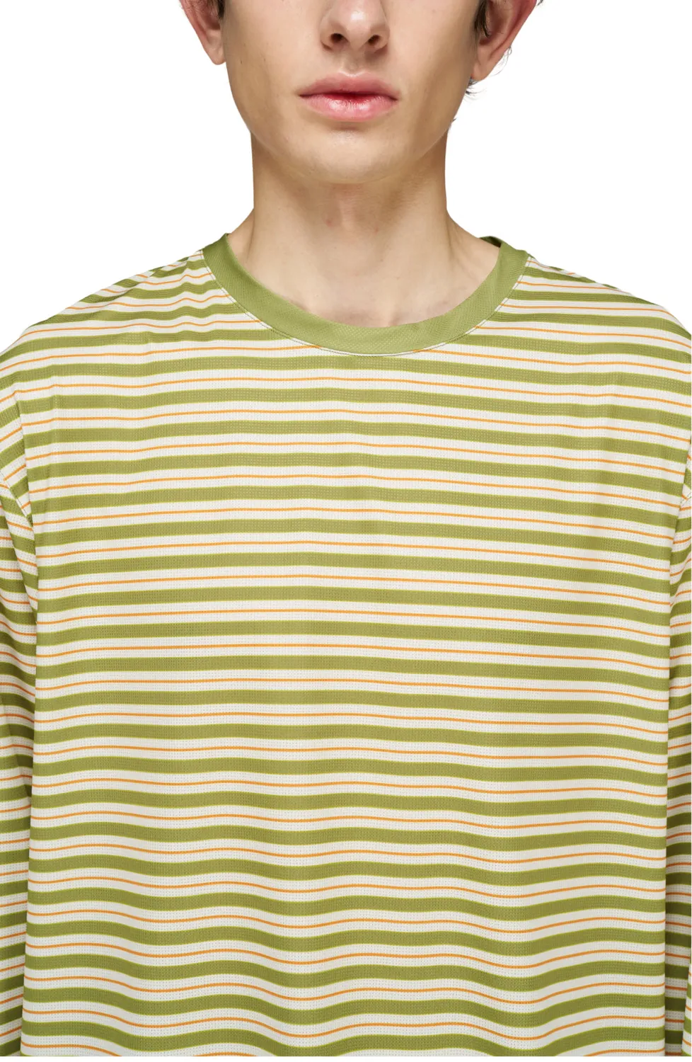 UNNA Striped LS Langarmshirt Sage Stripe recycelt