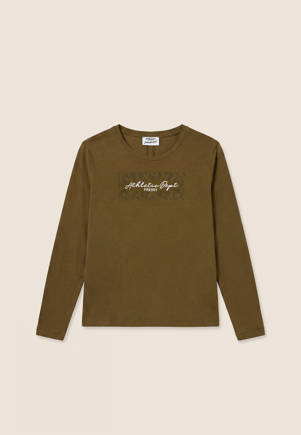 Freddy Langarmshirt Damen Fig mit Schlitz Baumwolle
