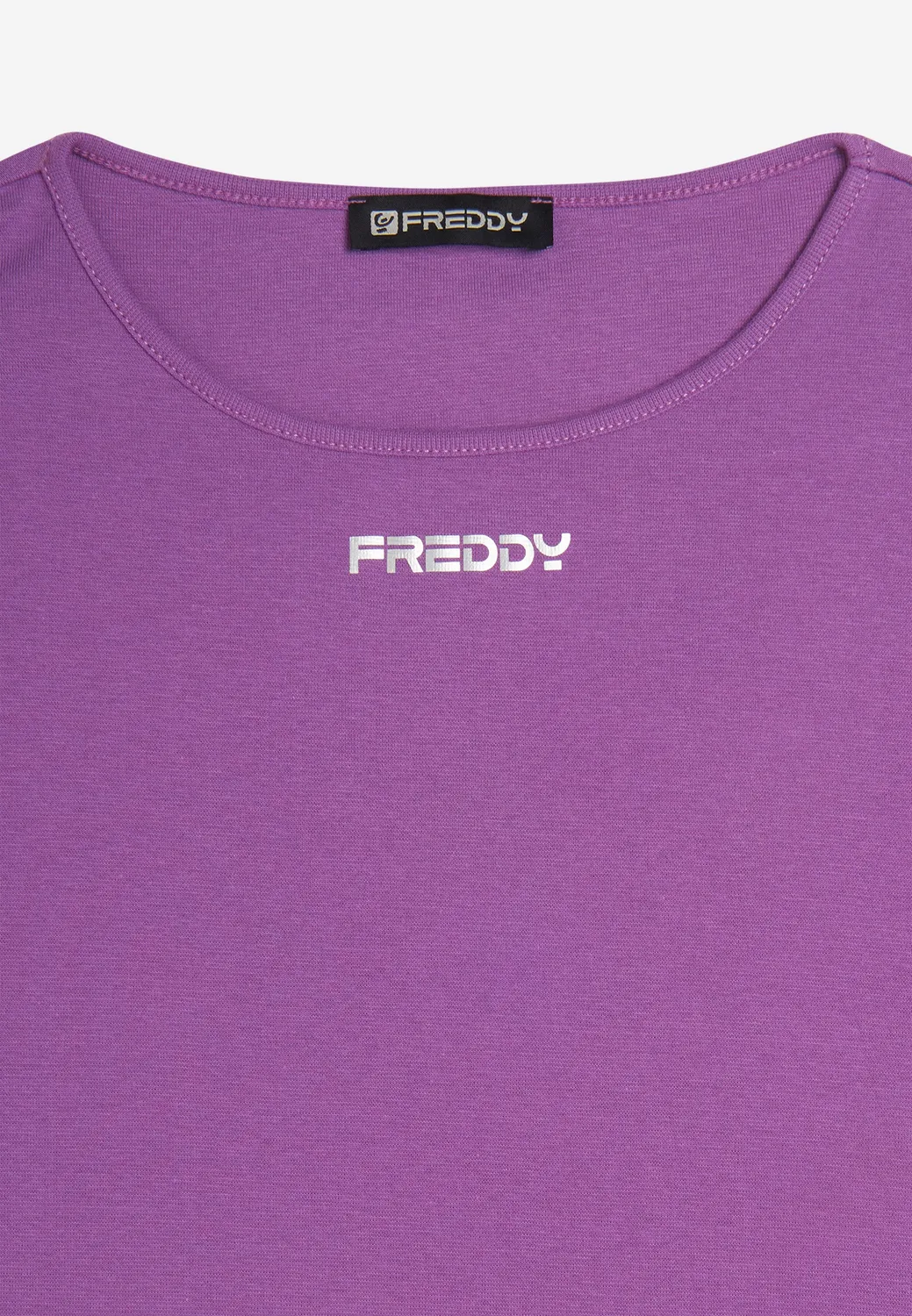 Freddy Jersey T-Shirt Damen Weiß Minimalprint