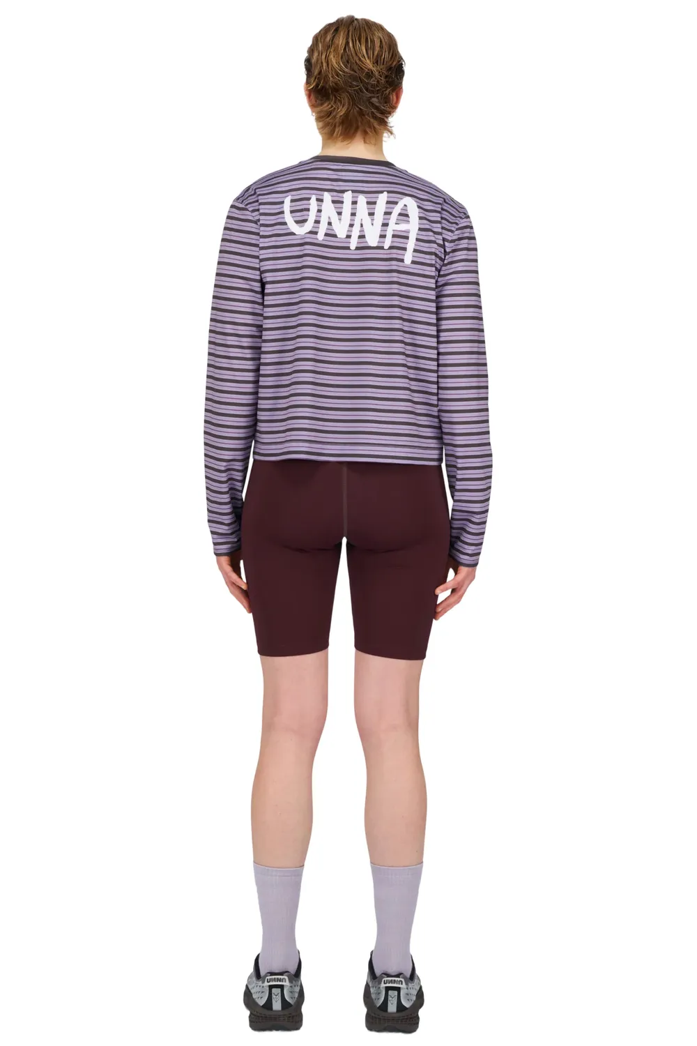 UNNA Striped LS W Laufshirt Grape Recycling-Polyester