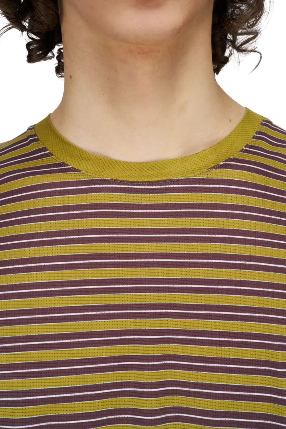 UNNA Wavy Striped Laufshirt Herren Mud Gold perforiert