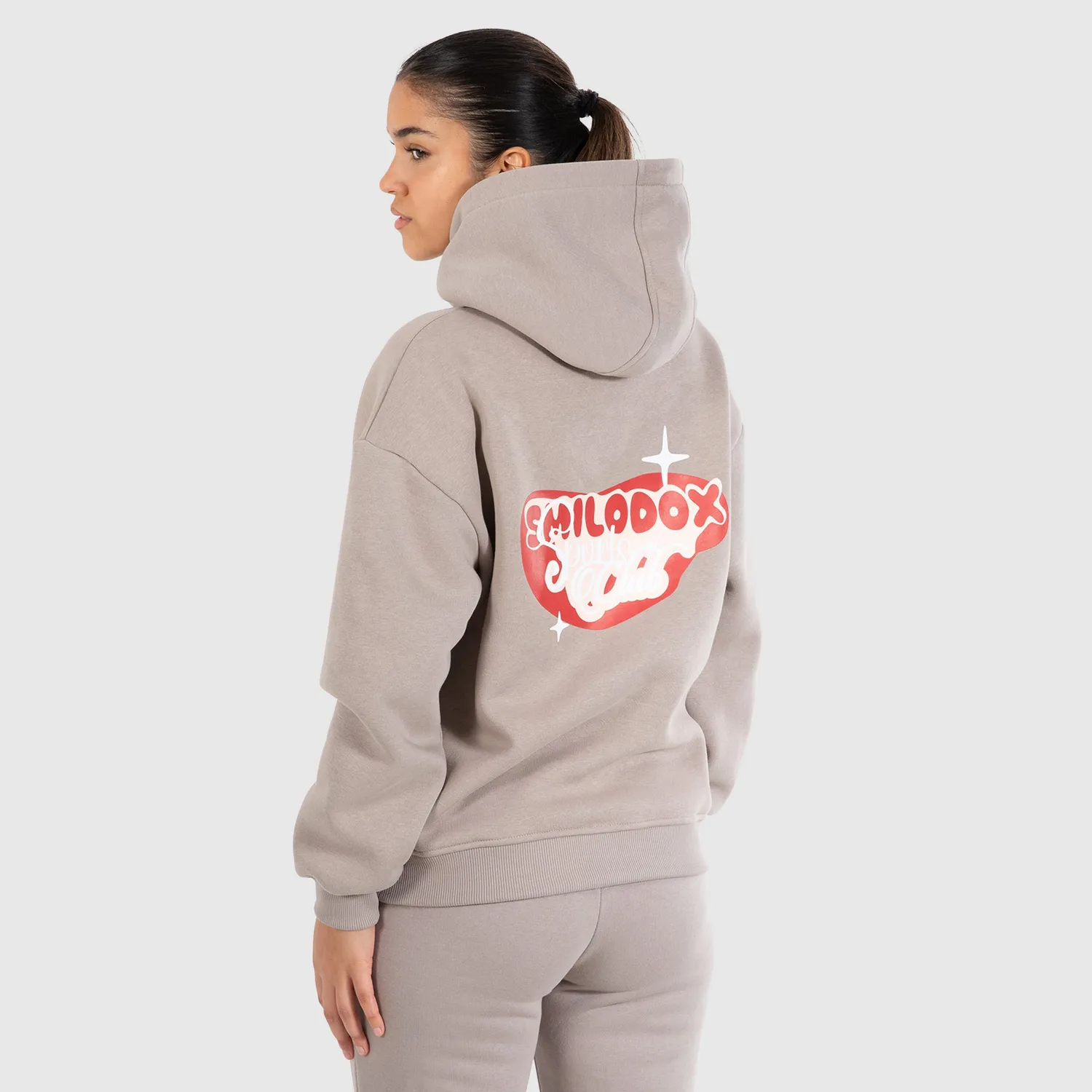 Smilodox Riva Hoodie Damen Schwarz Flauschig Oversize