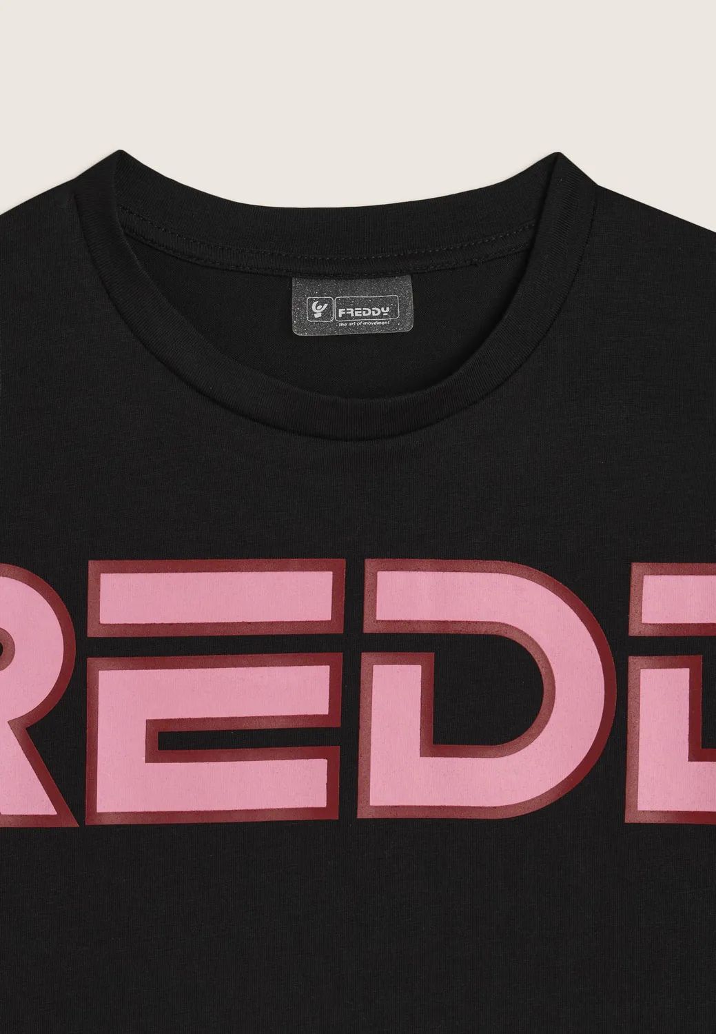 Freddy Junior Cropped T-Shirt Schwarz Color Block Baumwolle