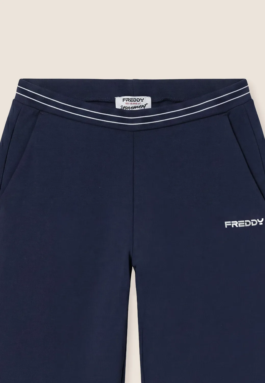Freddy Sporthose Damen Navy Gerades Bein Logobund
