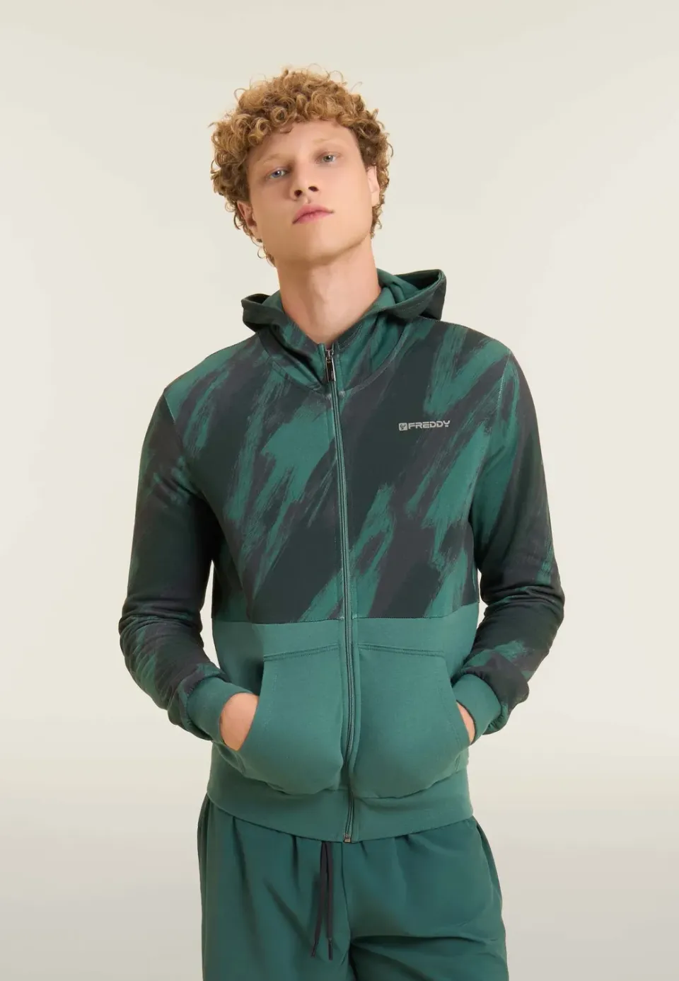 Freddy Allover Abstract Hoodie Schwarz MC34N