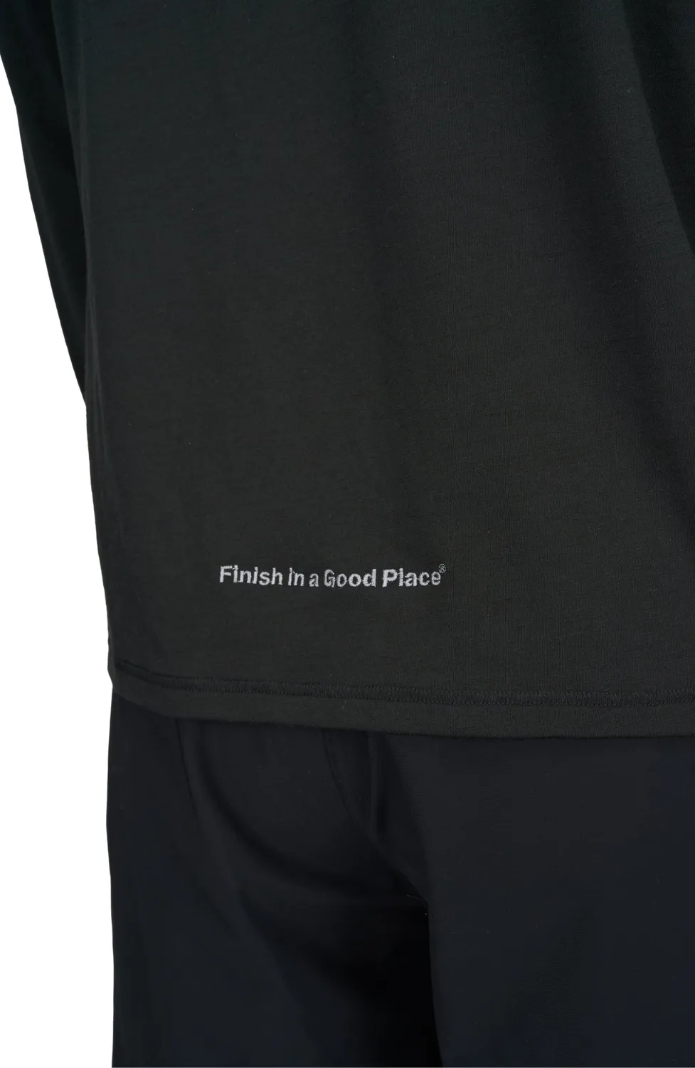 UNNA Zip Up Wool Layer Laufshirt schwarz mit Half-Zip