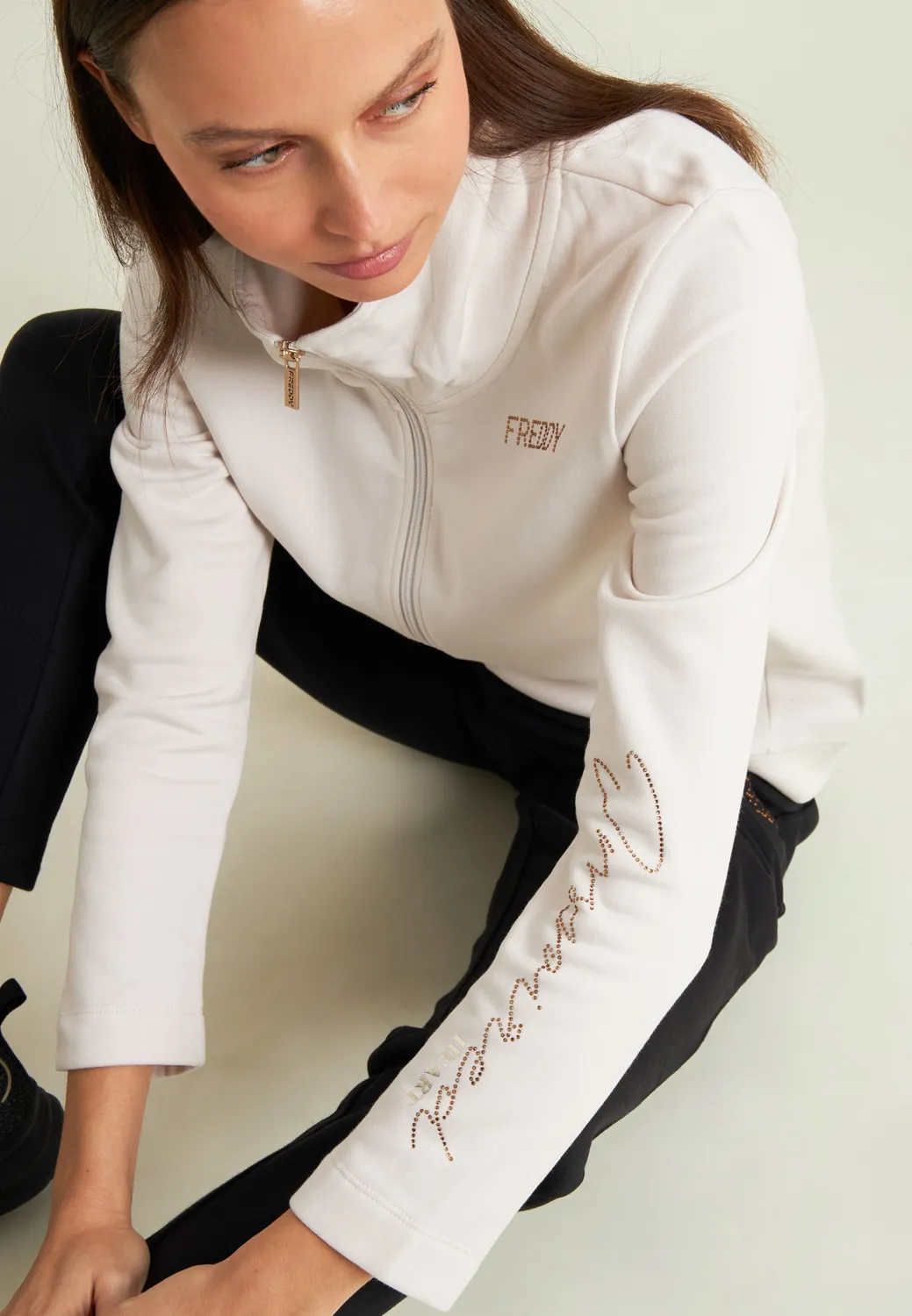 Freddy Inspired Heart Trainingsanzug Schwarz mit Strass