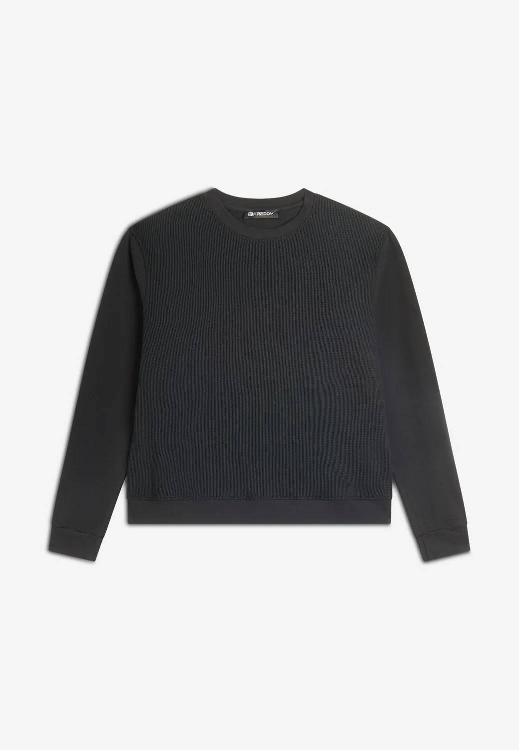 Freddy Sweatshirt Damen Waffle Schwarz oversize