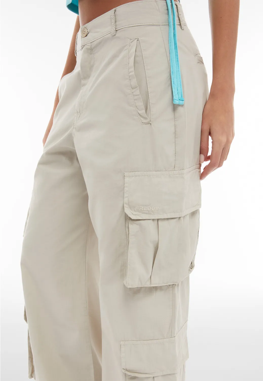 Freddy Cargo Baggy Popelinehose navy Baumwolle