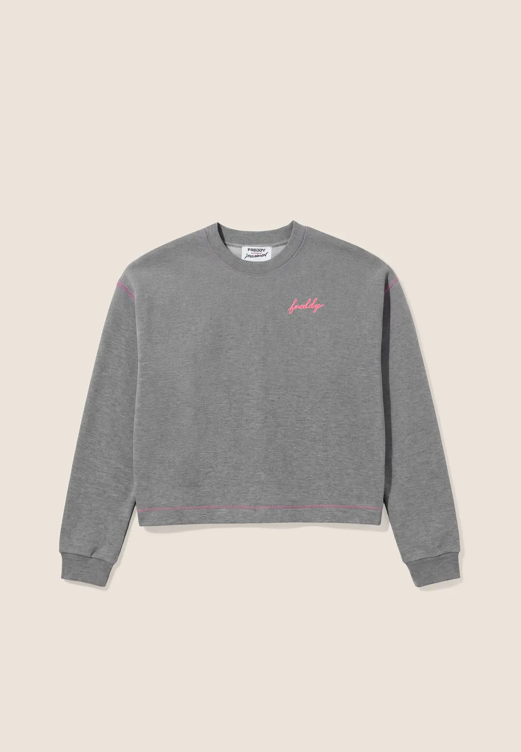 Freddy Comfort Sweatshirt Grigio Mélange Neon-Naht