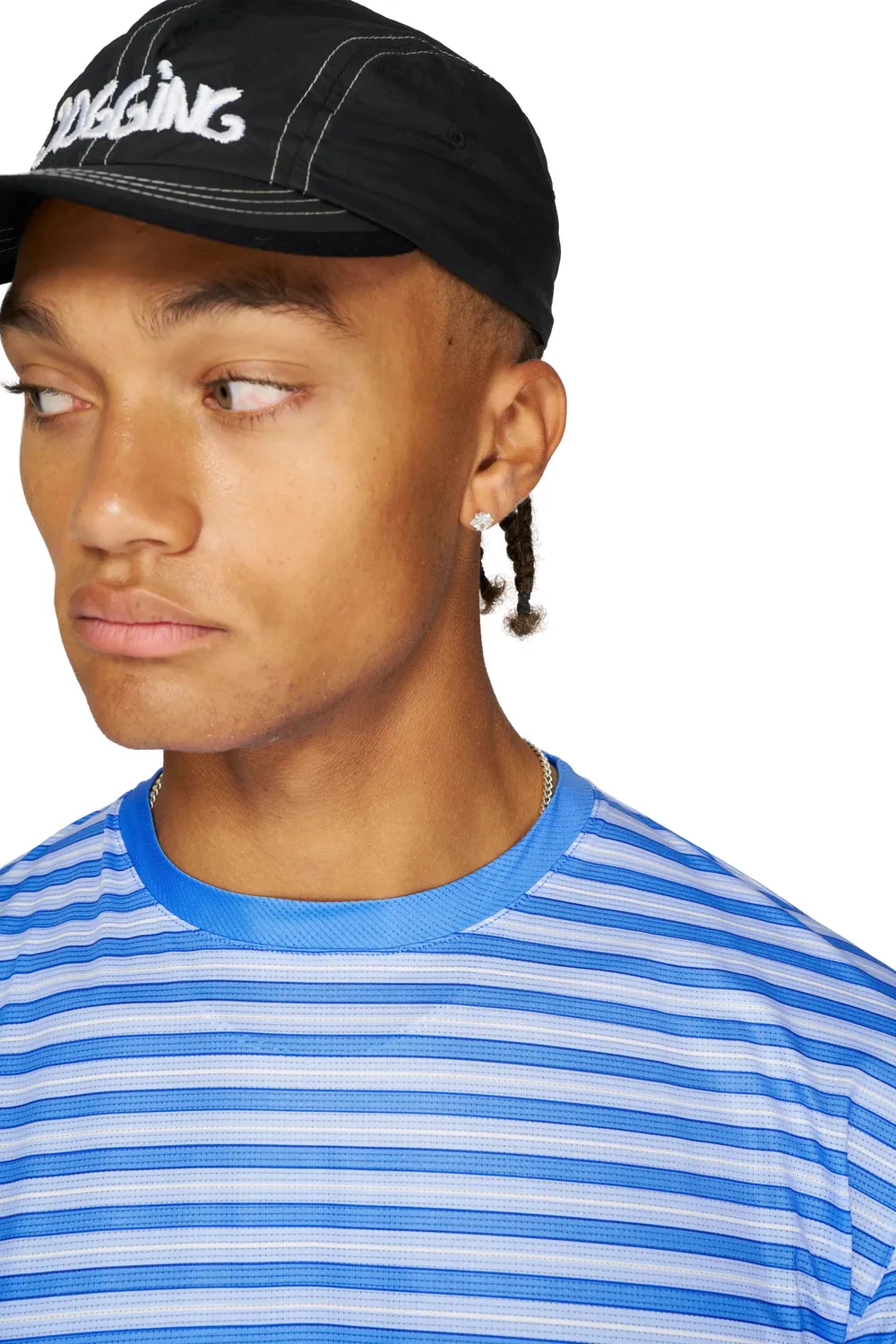 UNNA Wavy Tee Striped Laufshirt Business Blue Herren