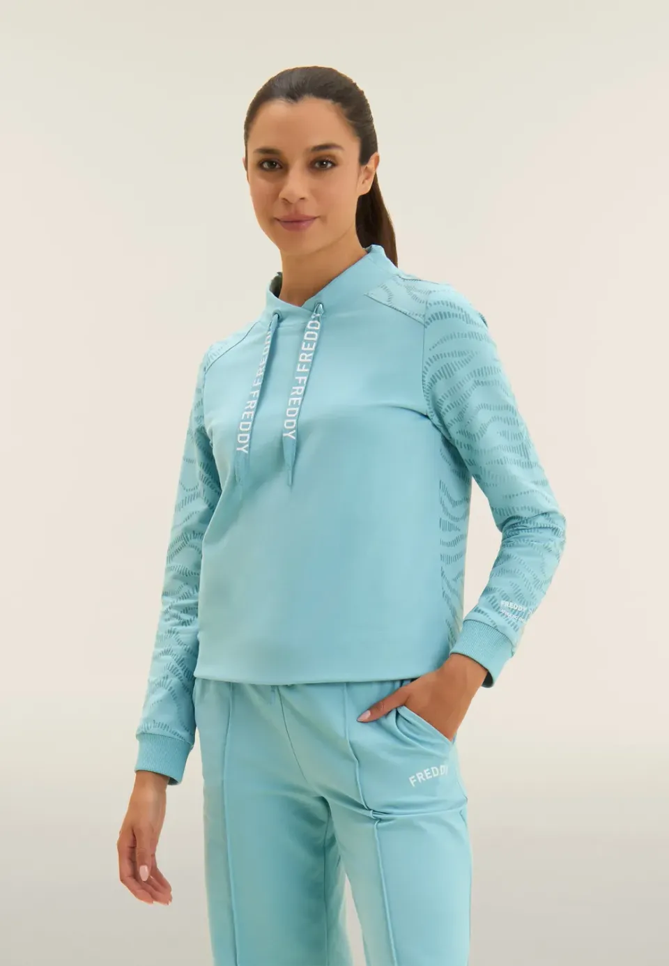 Freddy Cross Sweatshirt Milky Blue French Terry