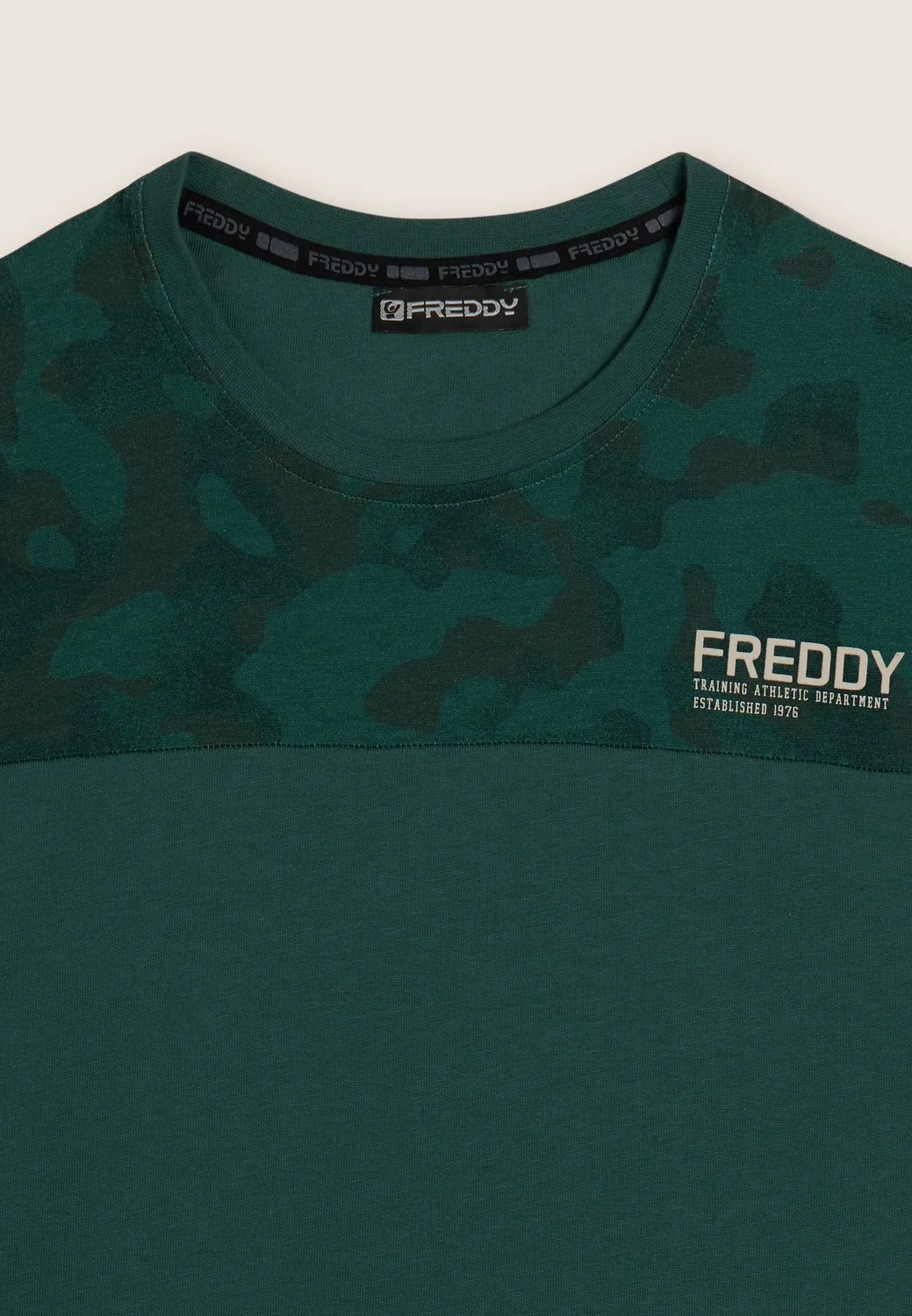 Freddy Camouflage T-Shirt Regular Grün Herz-Logo Baumwolle