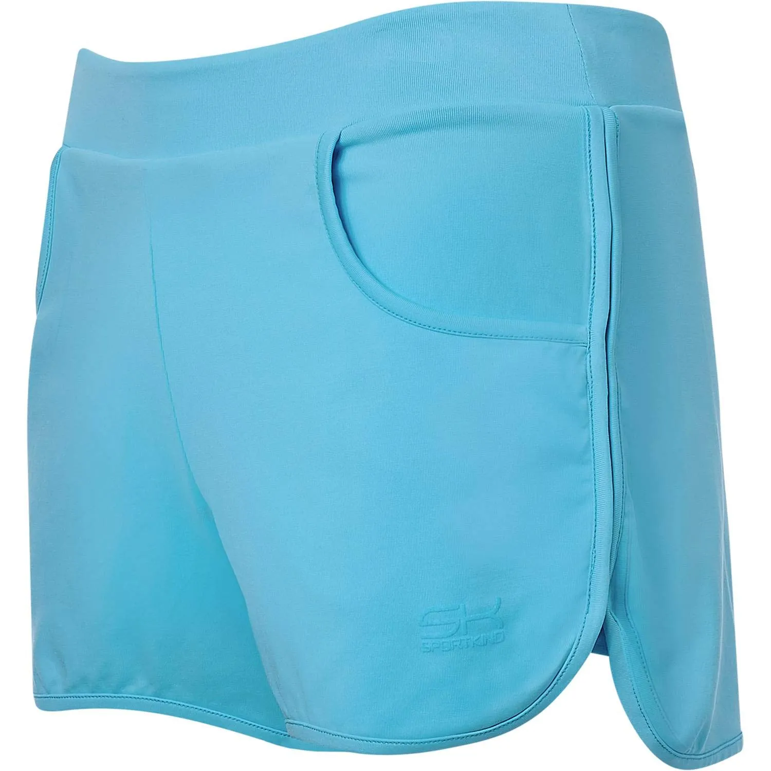 SPORTKIND 2-in-1 Sportshorts hellblau Gr. 116 mit Taschen