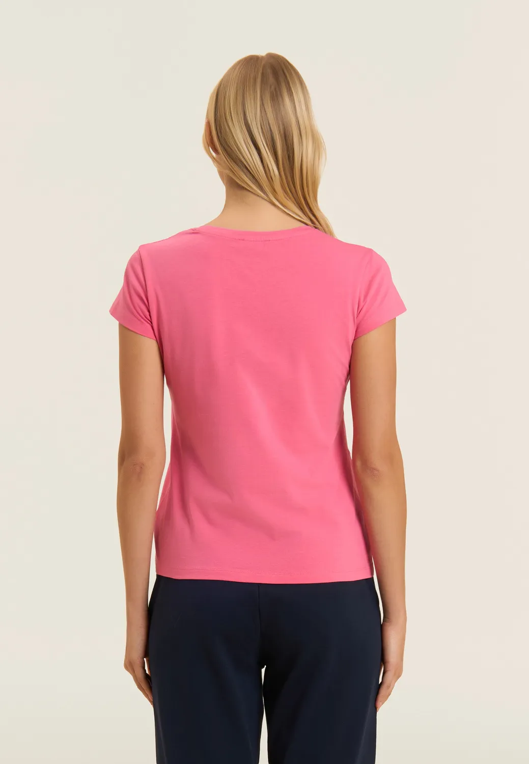Freddy Perlen Logo T-Shirt Damen Kurzarm
