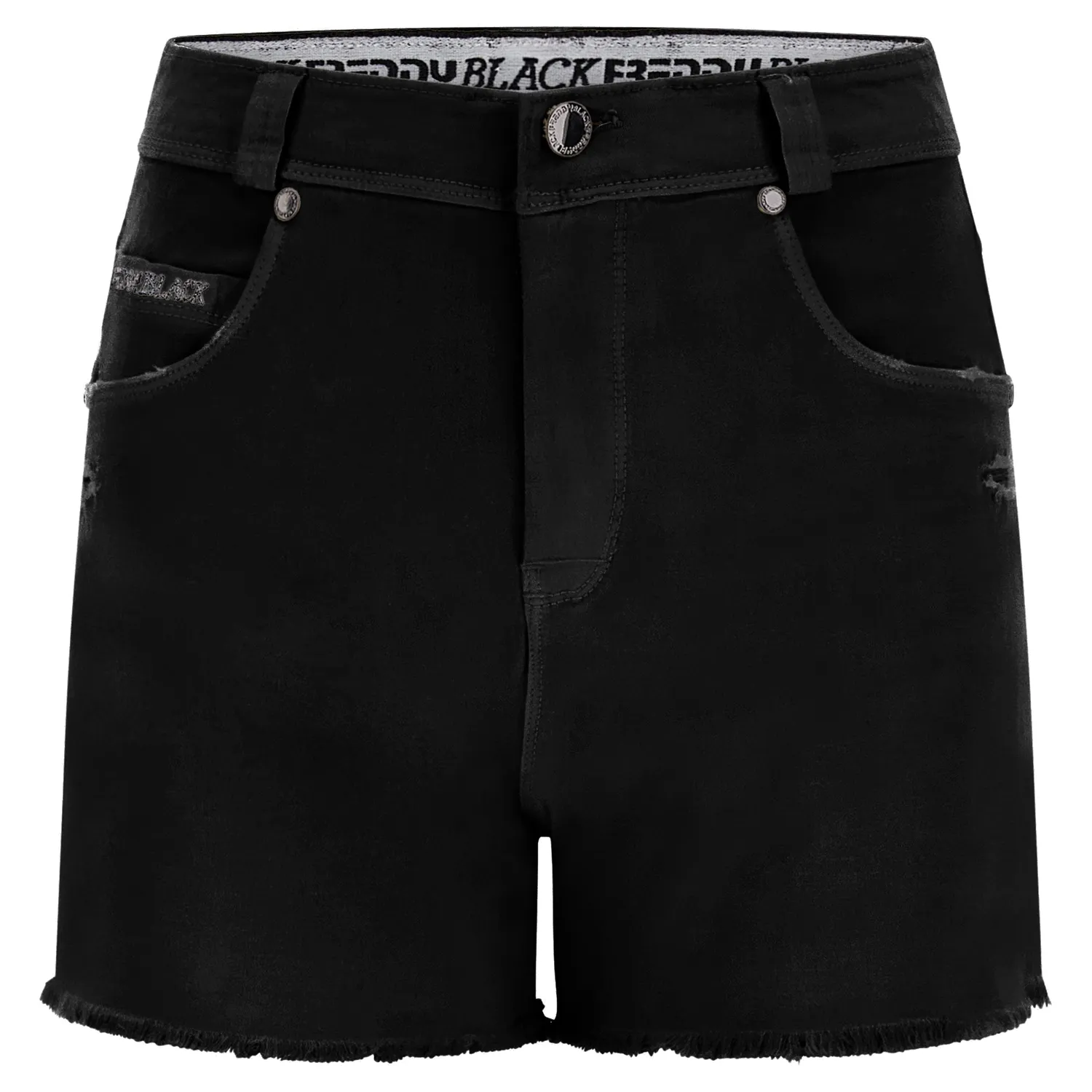 Freddy Black Shorts Nero mit Fransen elastisch