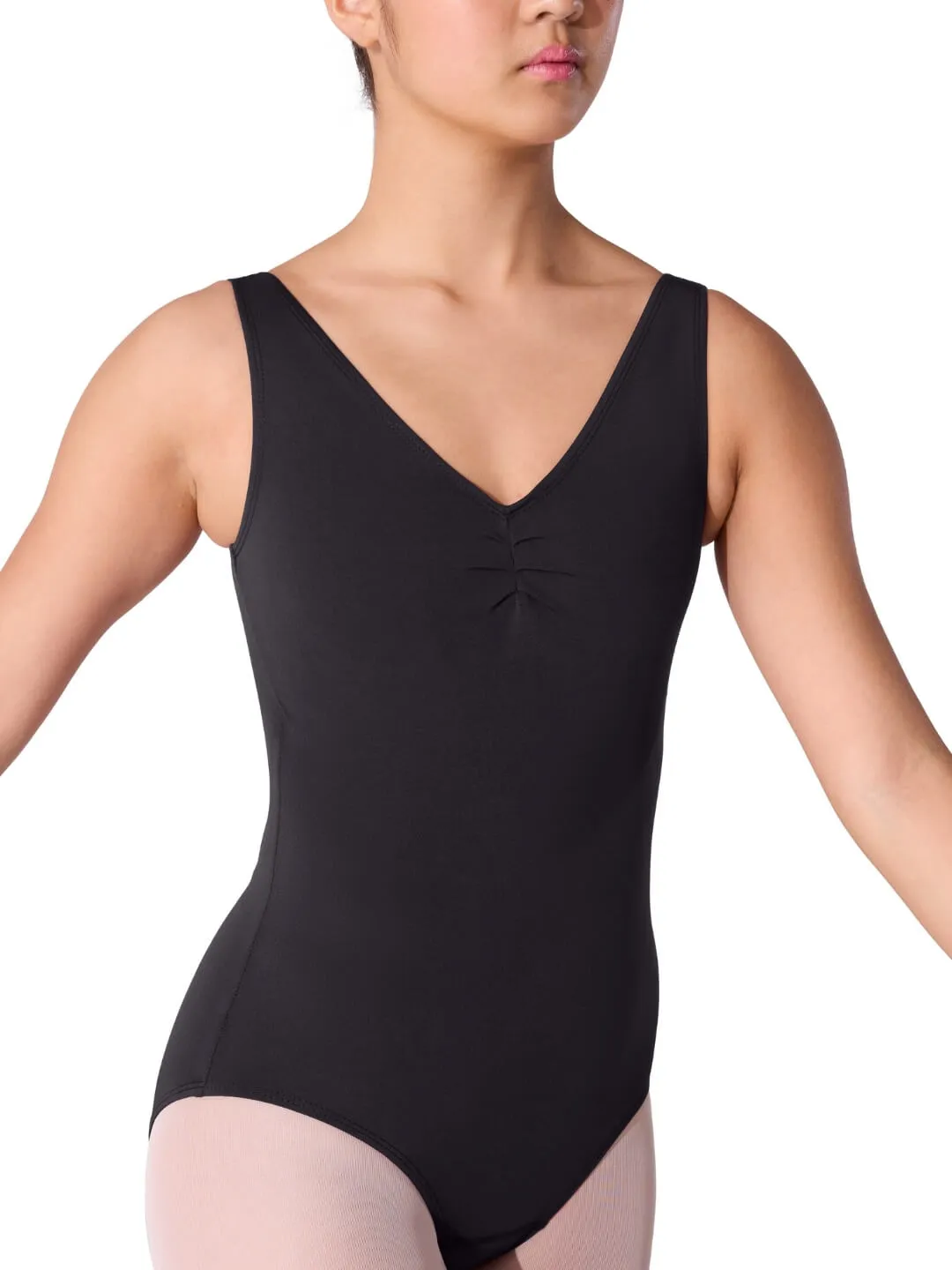 Capezio Essentials ES1006W Body Schwarz V-Ausschnitt