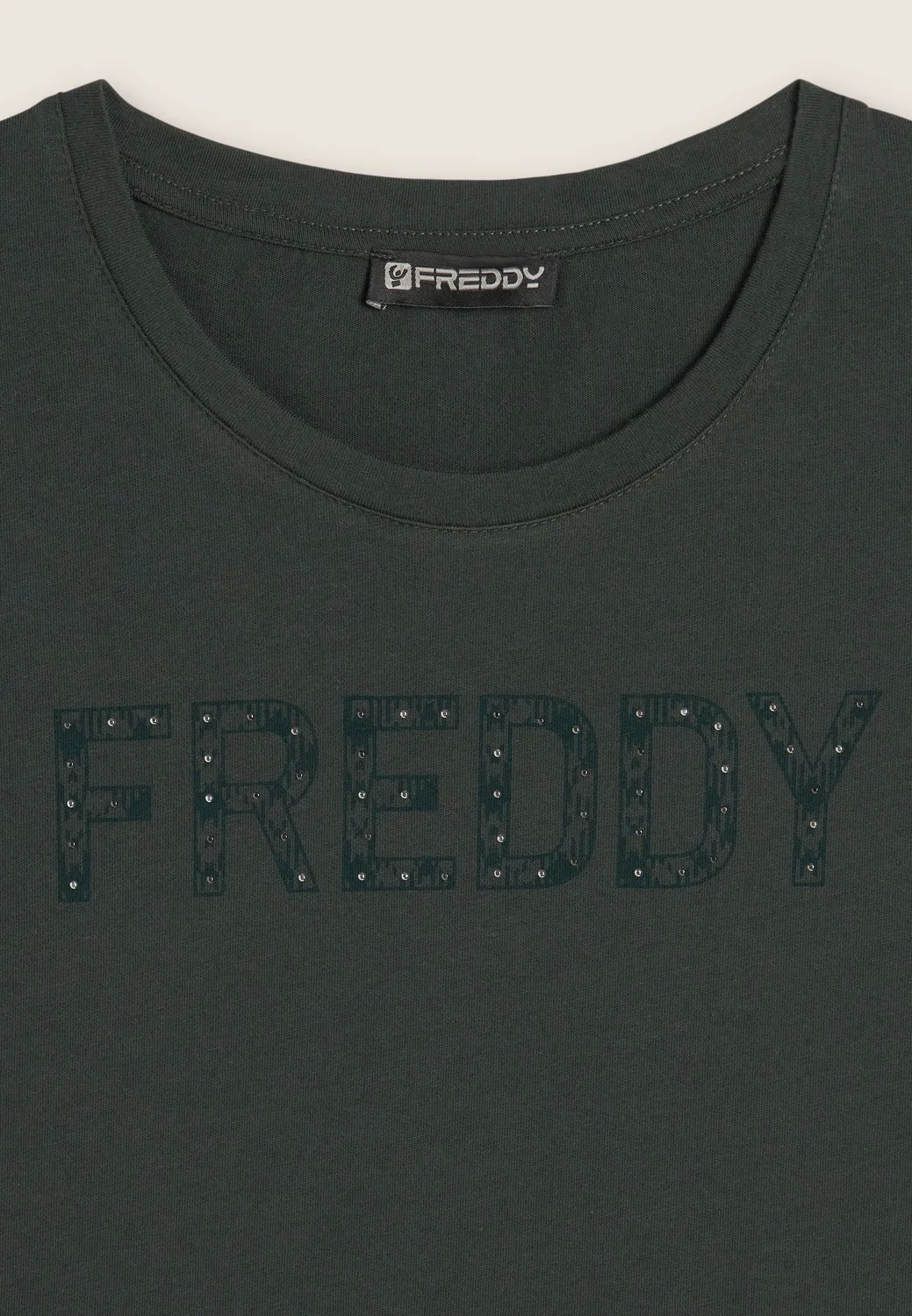 Freddy T-Shirt Damen Schwarz Nietenlogo