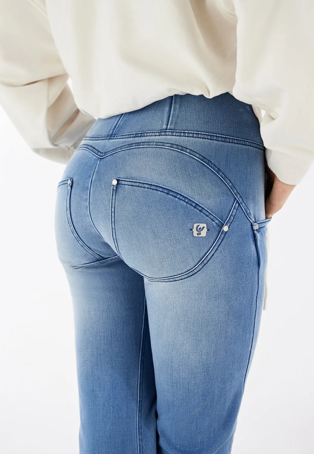 Freddy WR.UP 7/8 Flare Jeans Hellblau Push-up