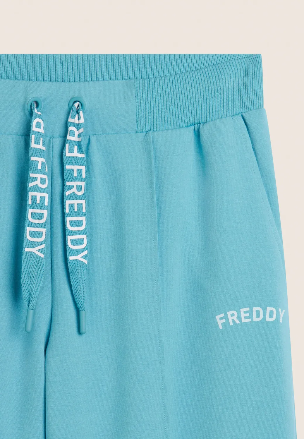Freddy Wide Leg Sporthose Schwarz mit Glitzerlogo