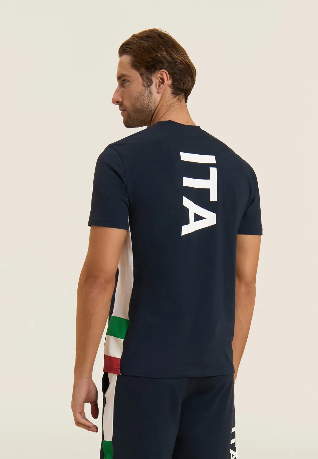 Freddy Italia FGI Herren T-Shirt dunkelblau-weiß Stretch
