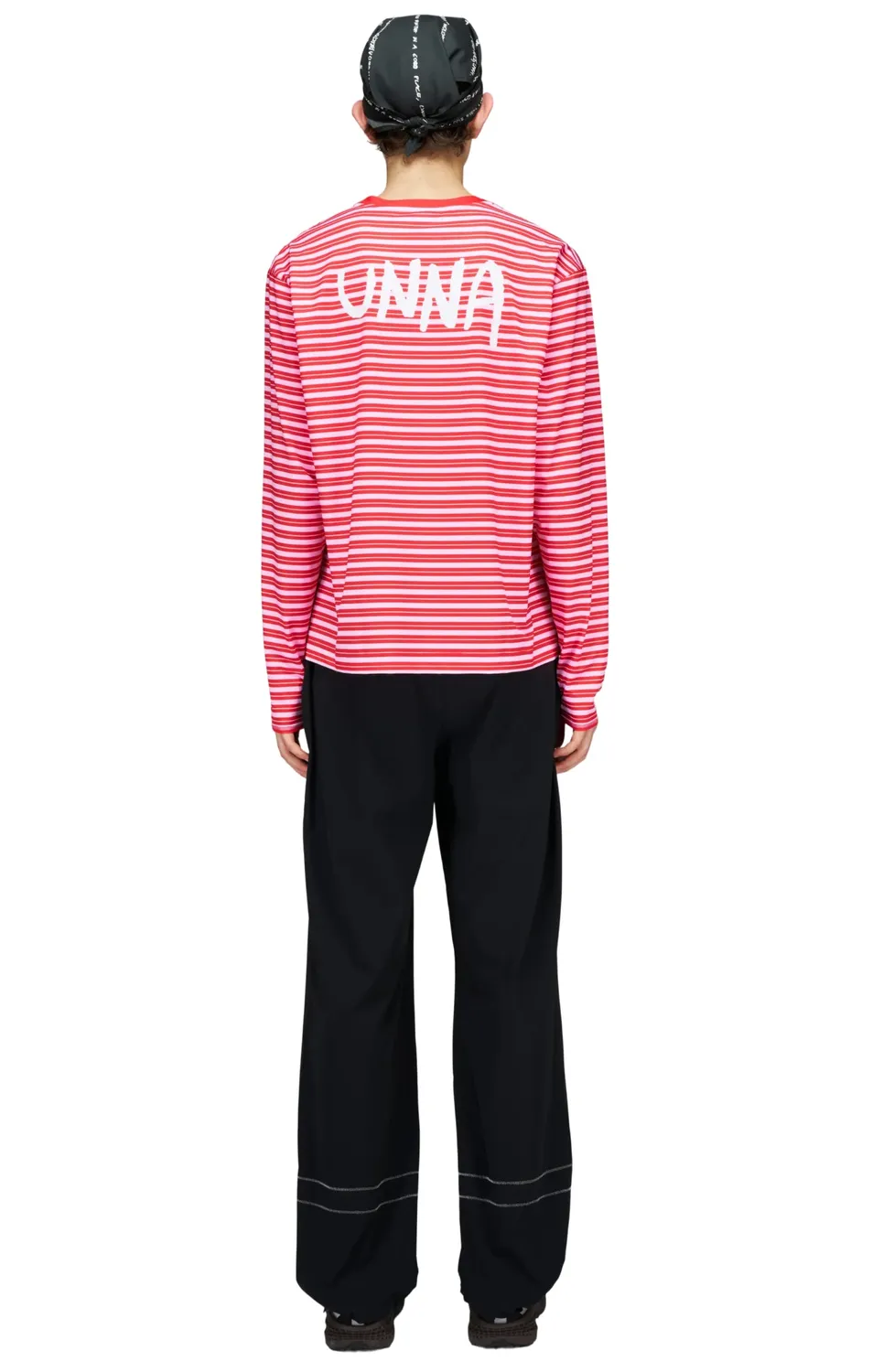UNNA Striped LS Langarmshirt Herren Turbo Rose gestreift