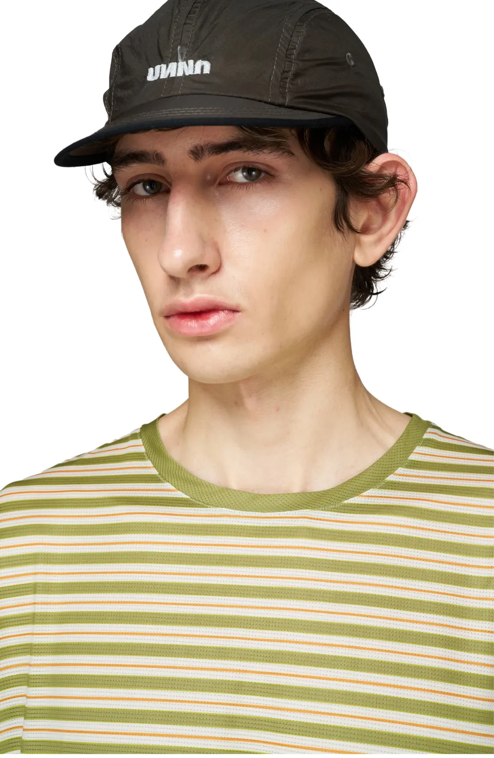 UNNA Wavy Tee Striped T-Shirt Sage Stripe Polyester