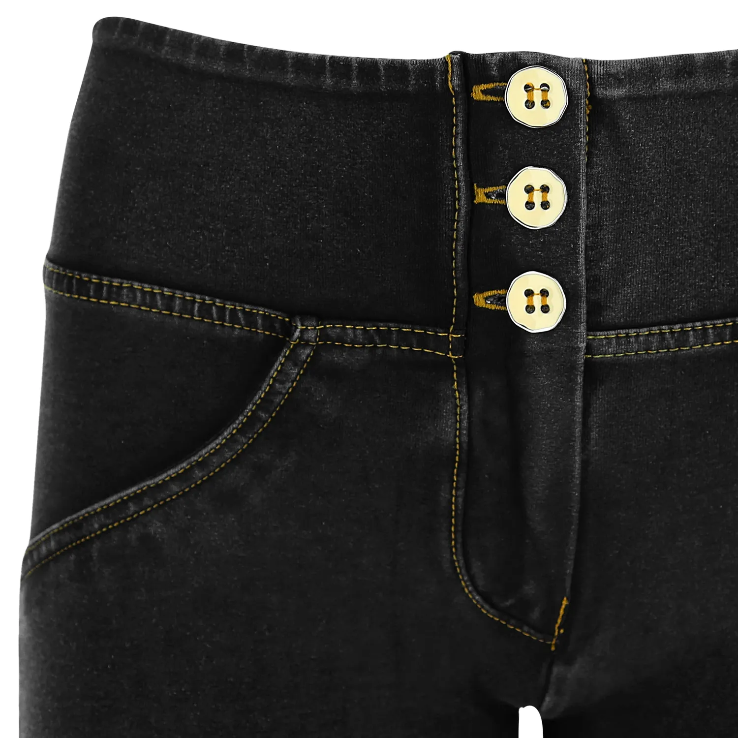 Freddy WR.UP Skinny Mid-Rise Jeans Dunkelblau-Gelb Shaping