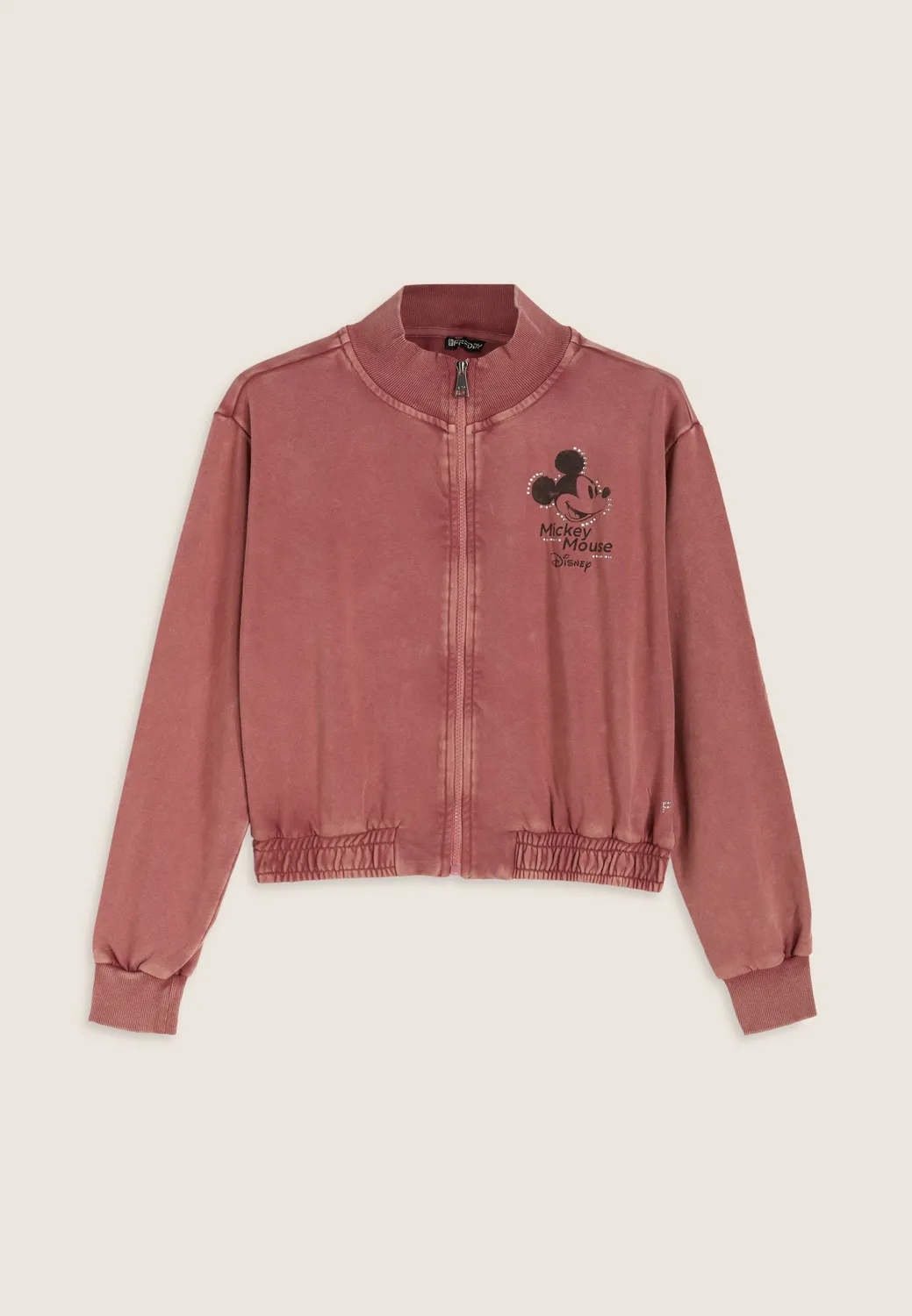 Freddy Bomber Sweatjacke Disney Mickey cropped