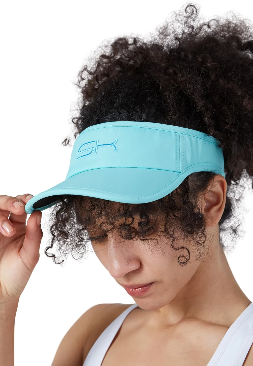 SPORTKIND Tennis Visor Sonnenblende Weiß/Gold verstellbar