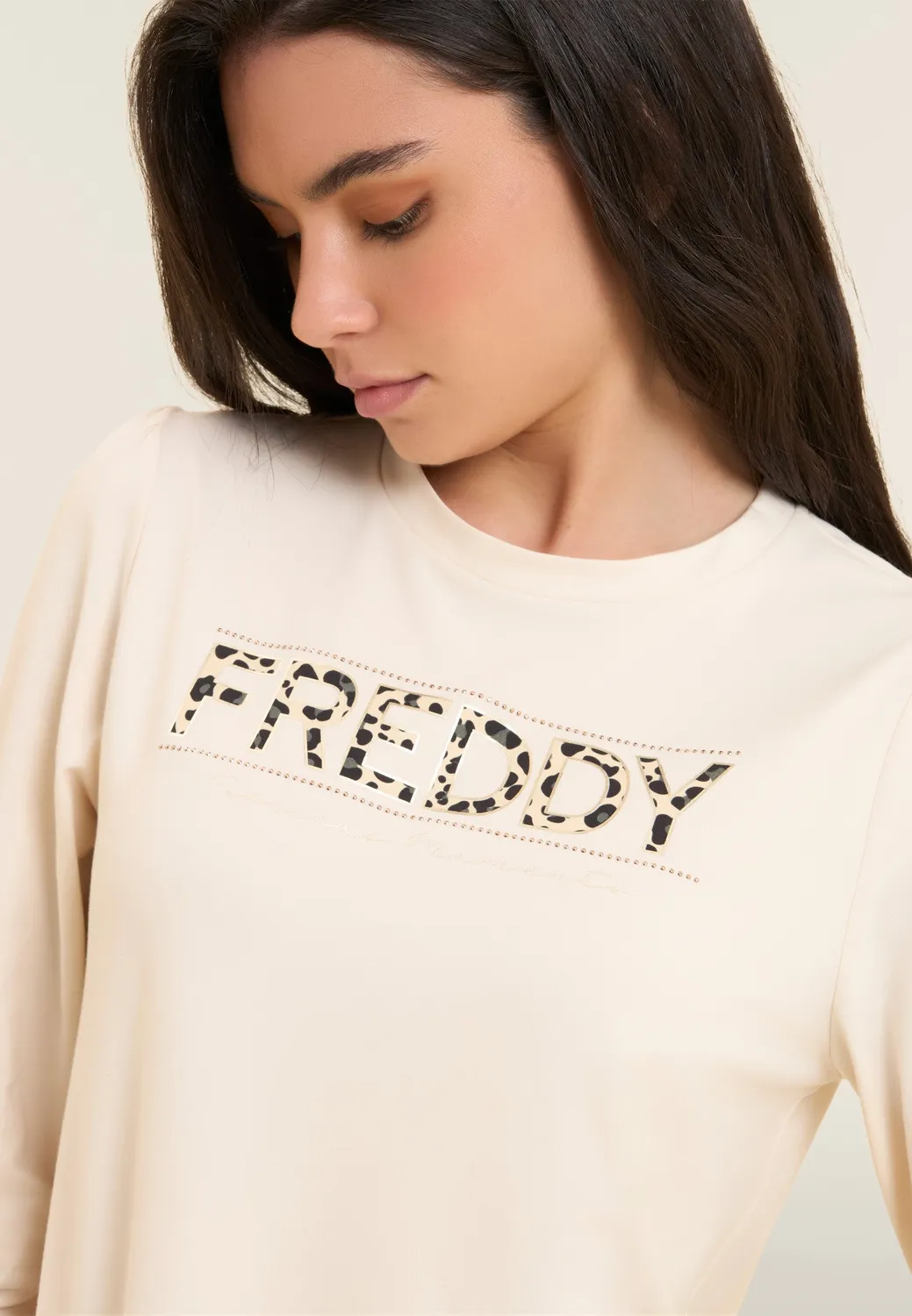 Freddy Animalier Sweatshirt Drapiert Schwarz