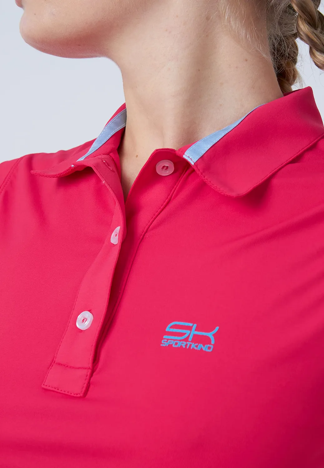 SPORTKIND Poloshirt ärmellos Damen Weiß UV-Schutz 50+