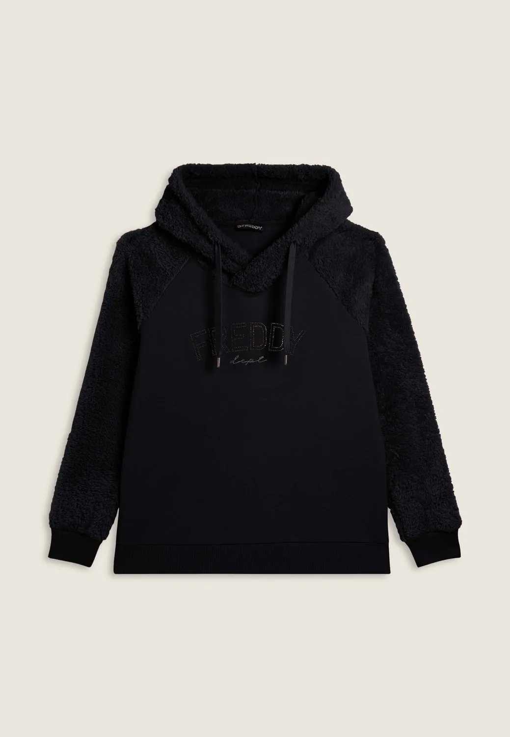 Freddy Hoodie Sherpa Kapuze Schwarz Small