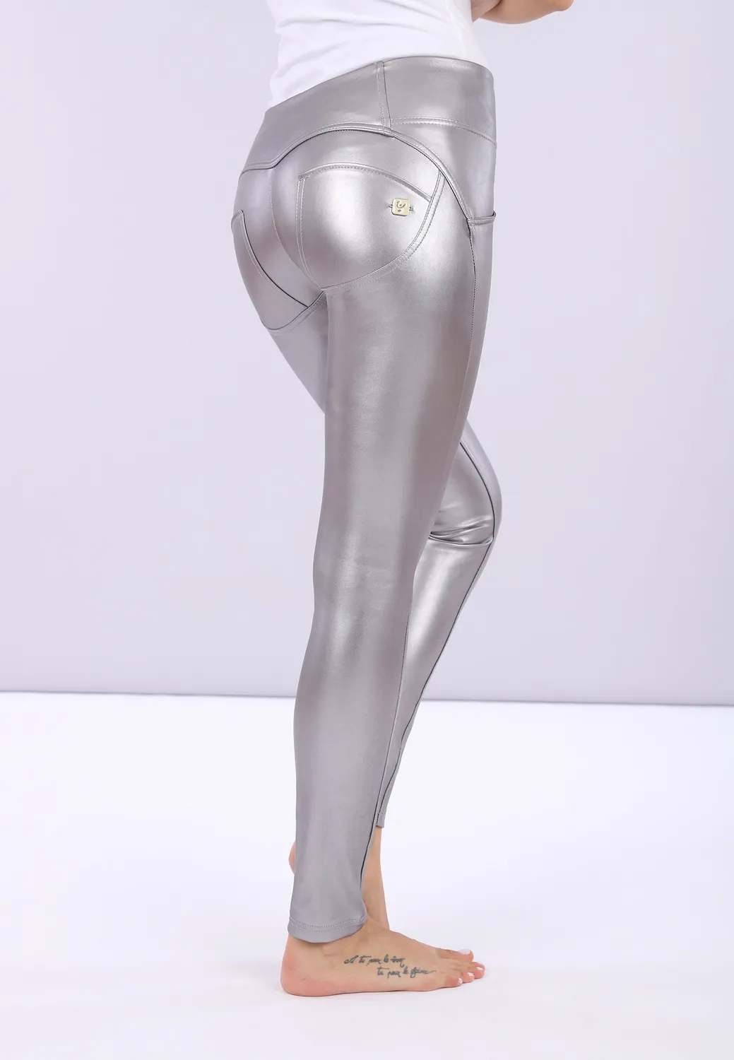 Freddy WR.UP Skinny Hose silber Metallic Kunstleder