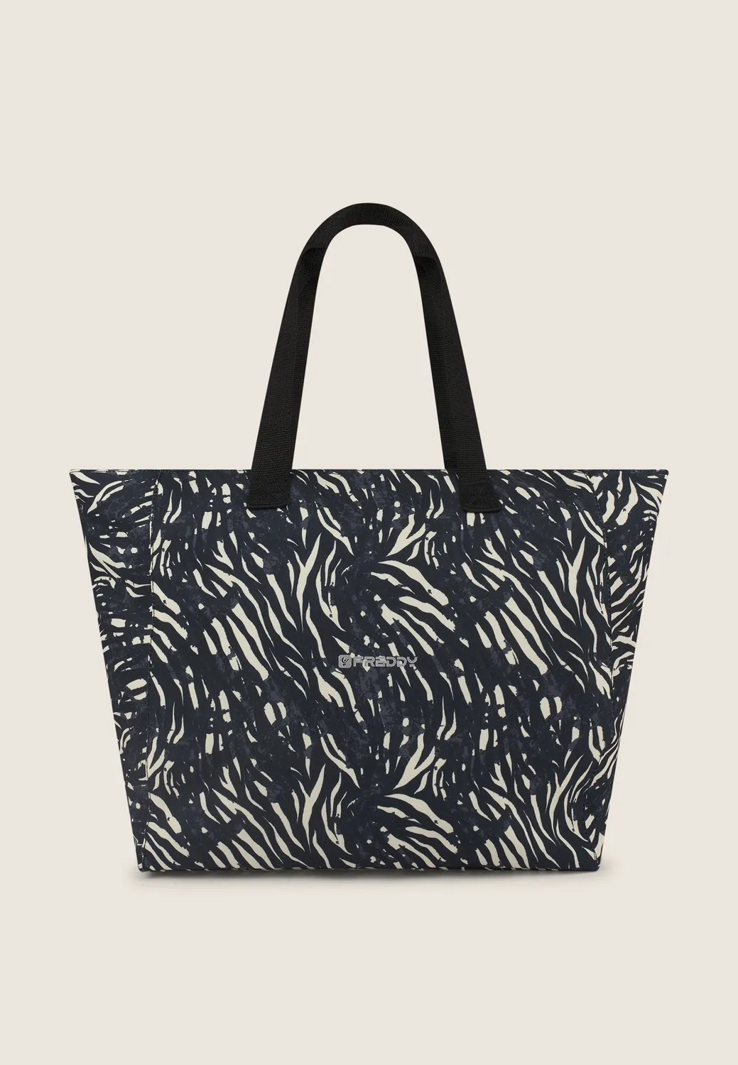 Freddy Animalier Shopper Tasche White Zebra Canvas Zip