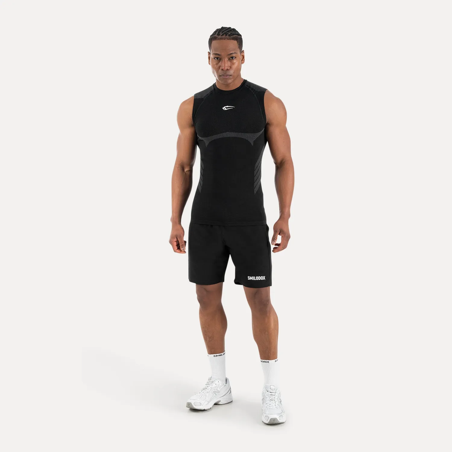 Smilodox Carnos Tank Top Herren Schwarz Kompression Seamless