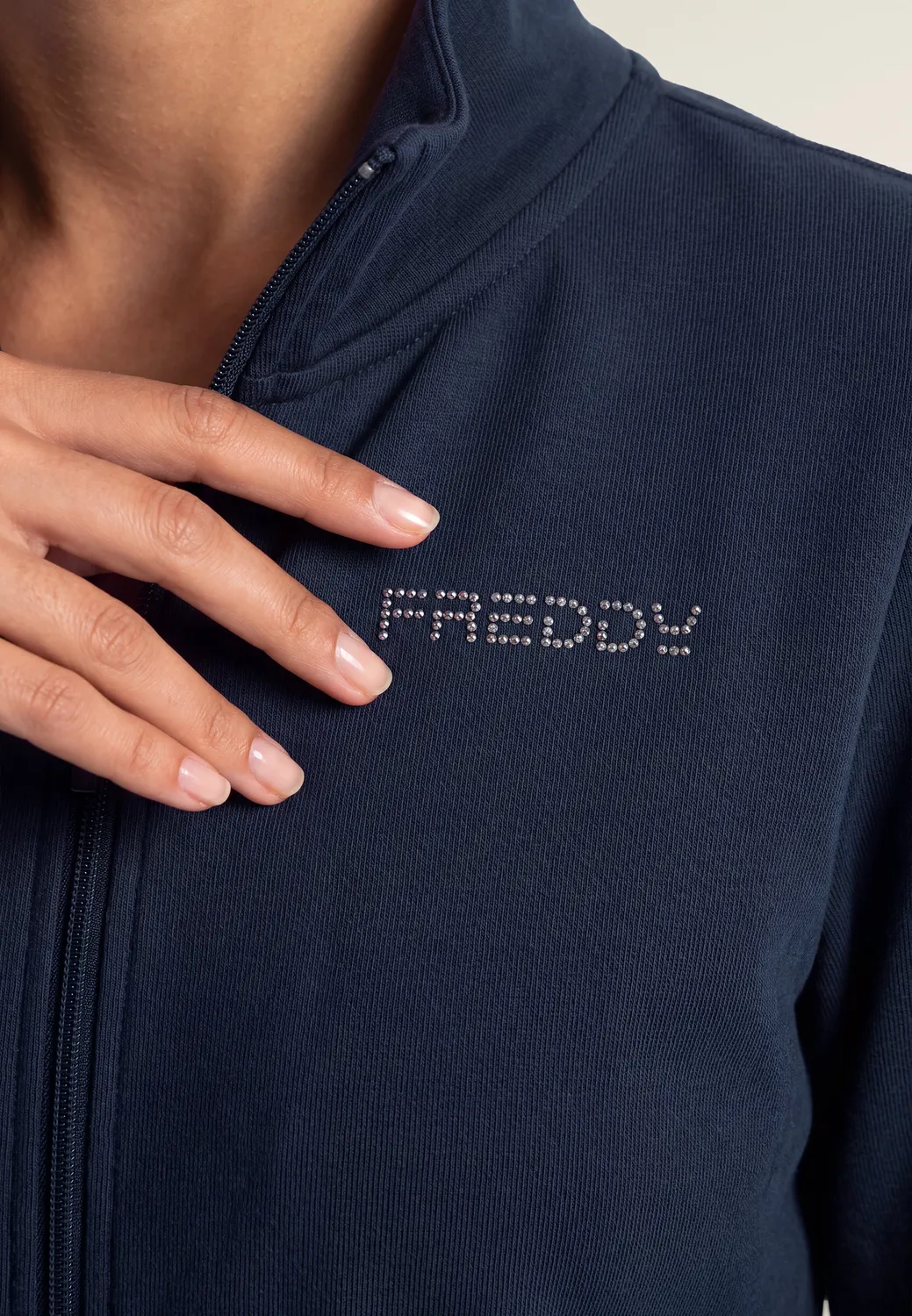 Freddy Trainingsanzug Damen Schwarz Perlen-Logo warm