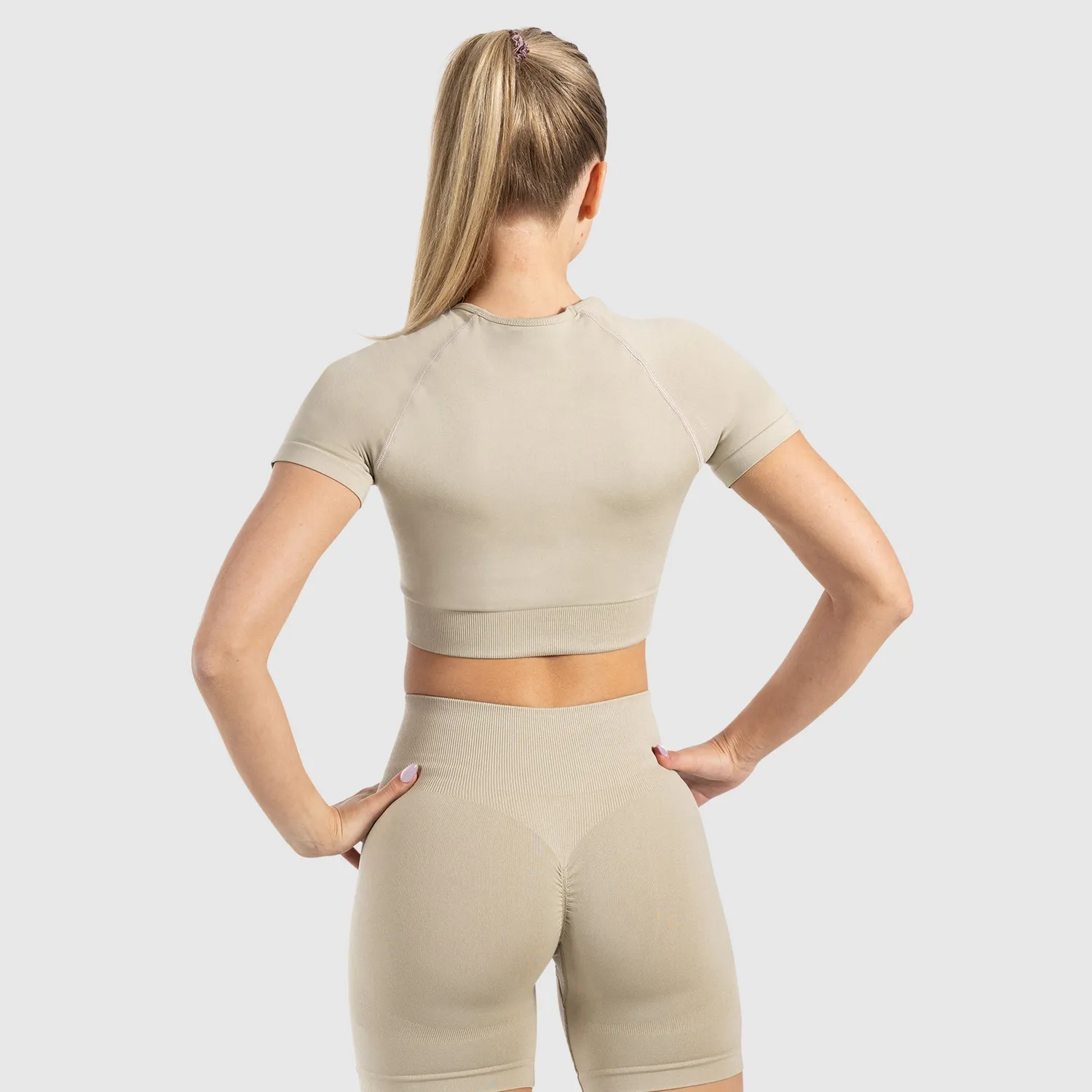 Smilodox Elna Crop Shirt Schwarz Damen kurz