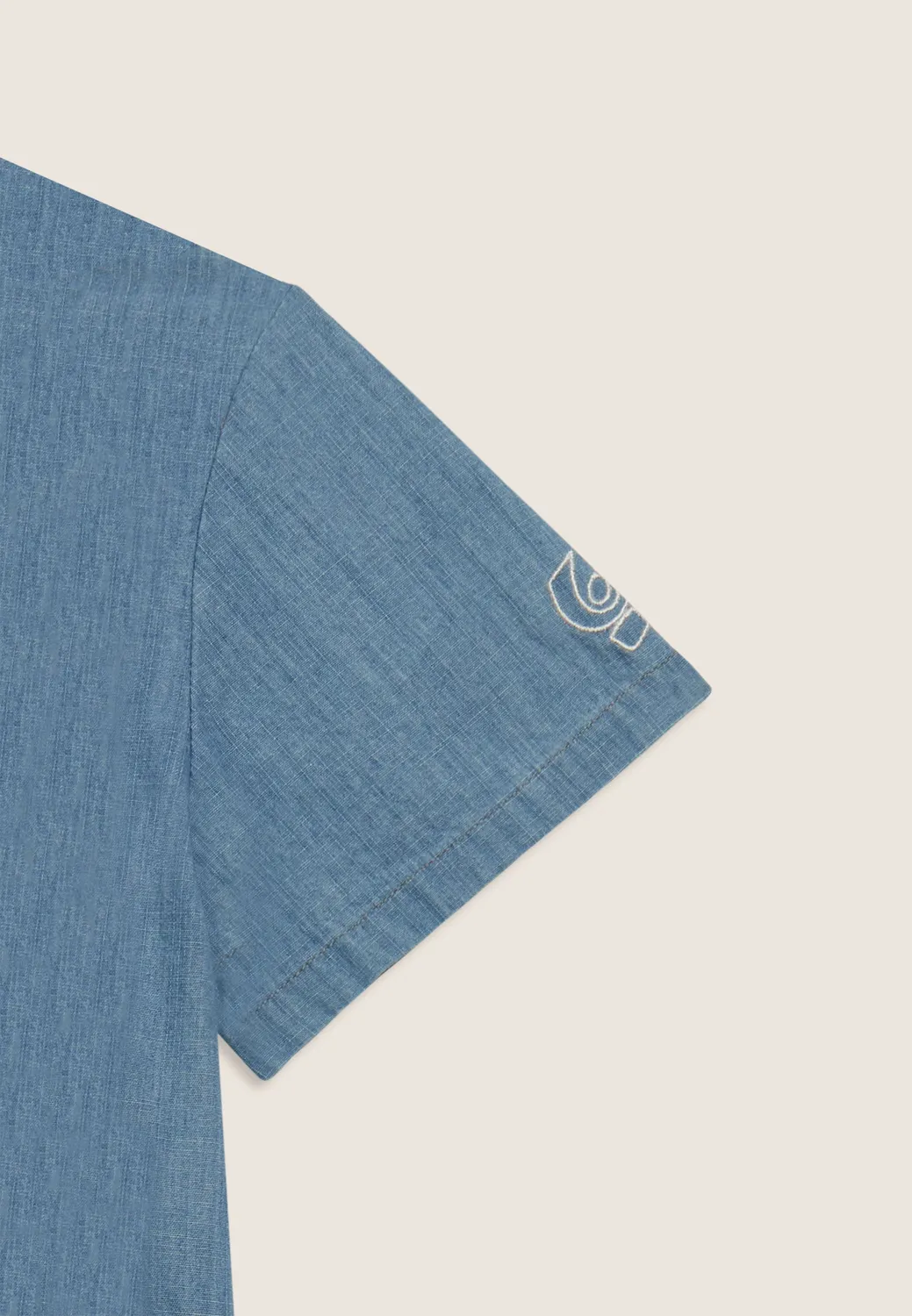 Freddy Cropped Chambray Bluse Mädchen Hellblau