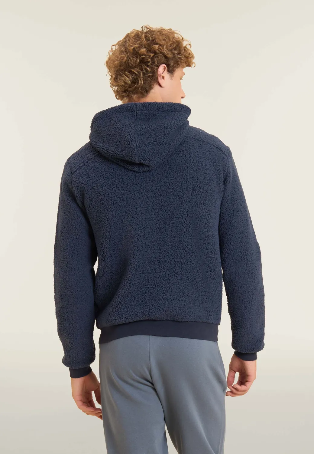 Freddy Sherpa Fleece Hoodie Herren Schwarz mit Kapuze