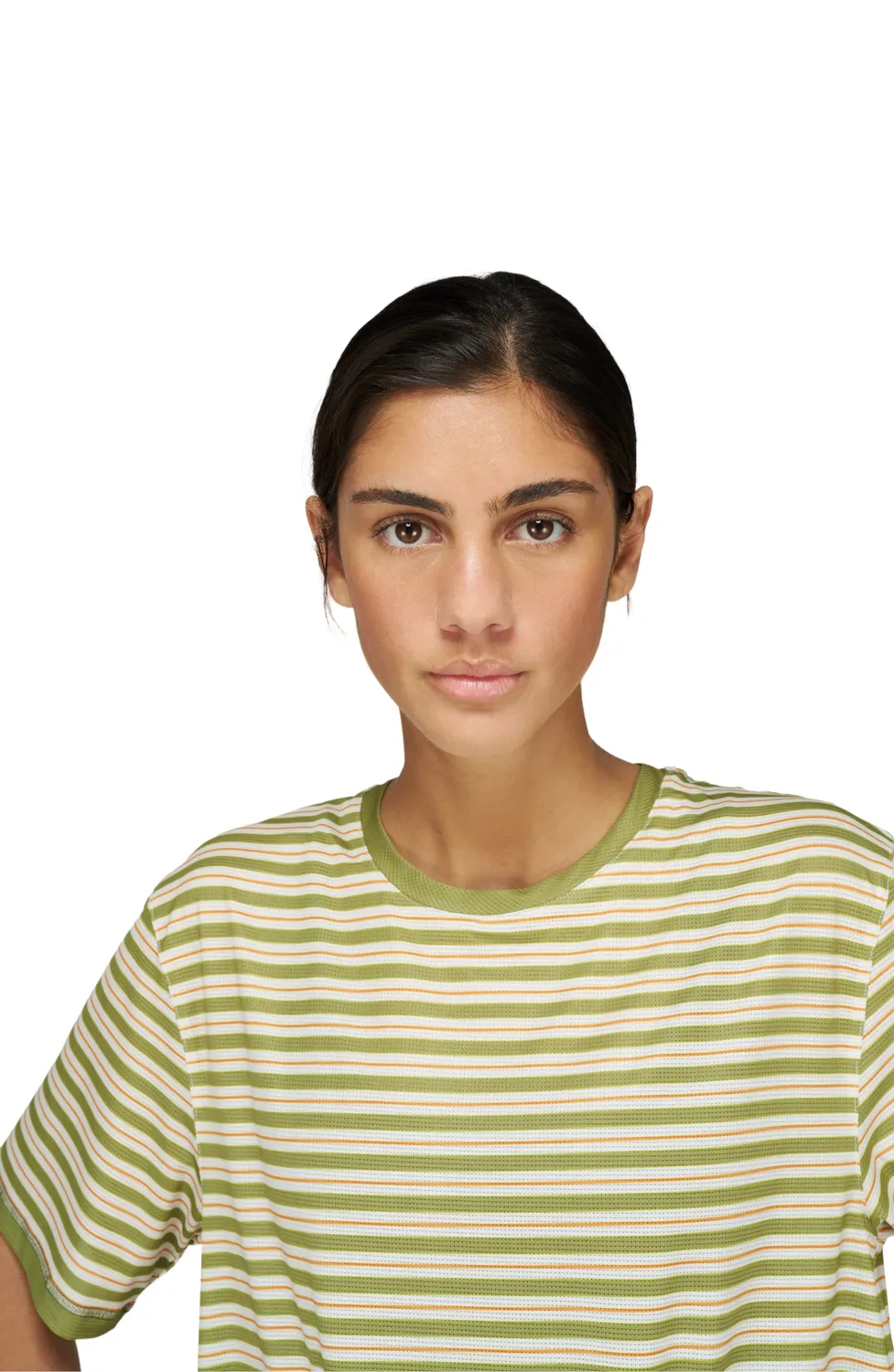 UNNA Wavy Tee Striped W Laufshirt Sage Stripe