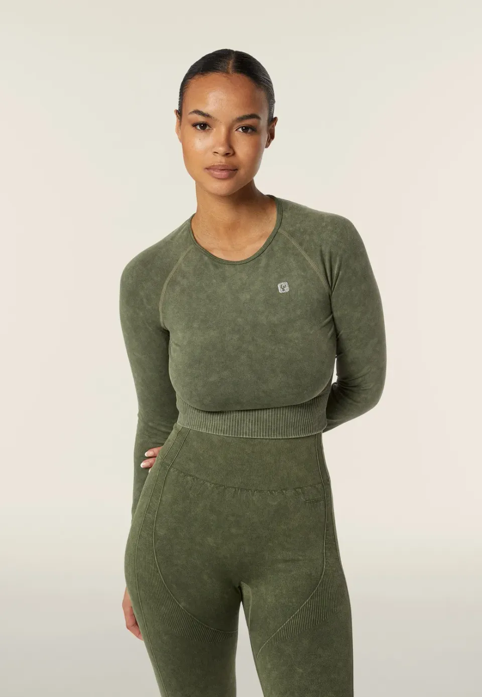 Freddy Seamless Langarmshirt Cropped Schwarz Used
