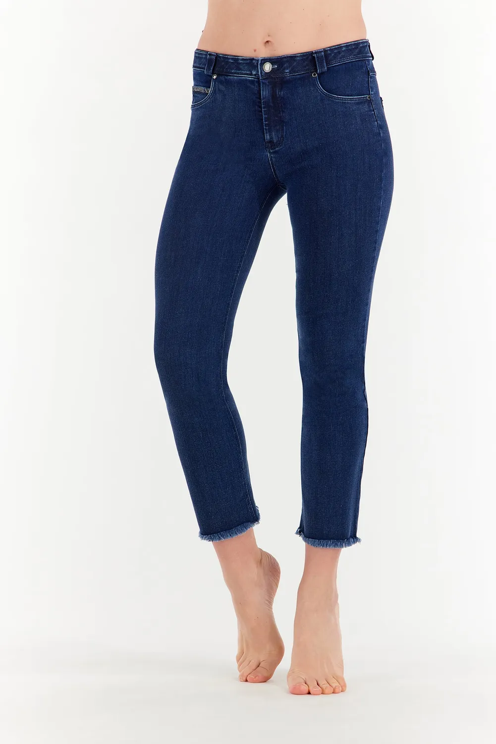 Freddy Black Cropped Jeans Damen Schwarz Stretch
