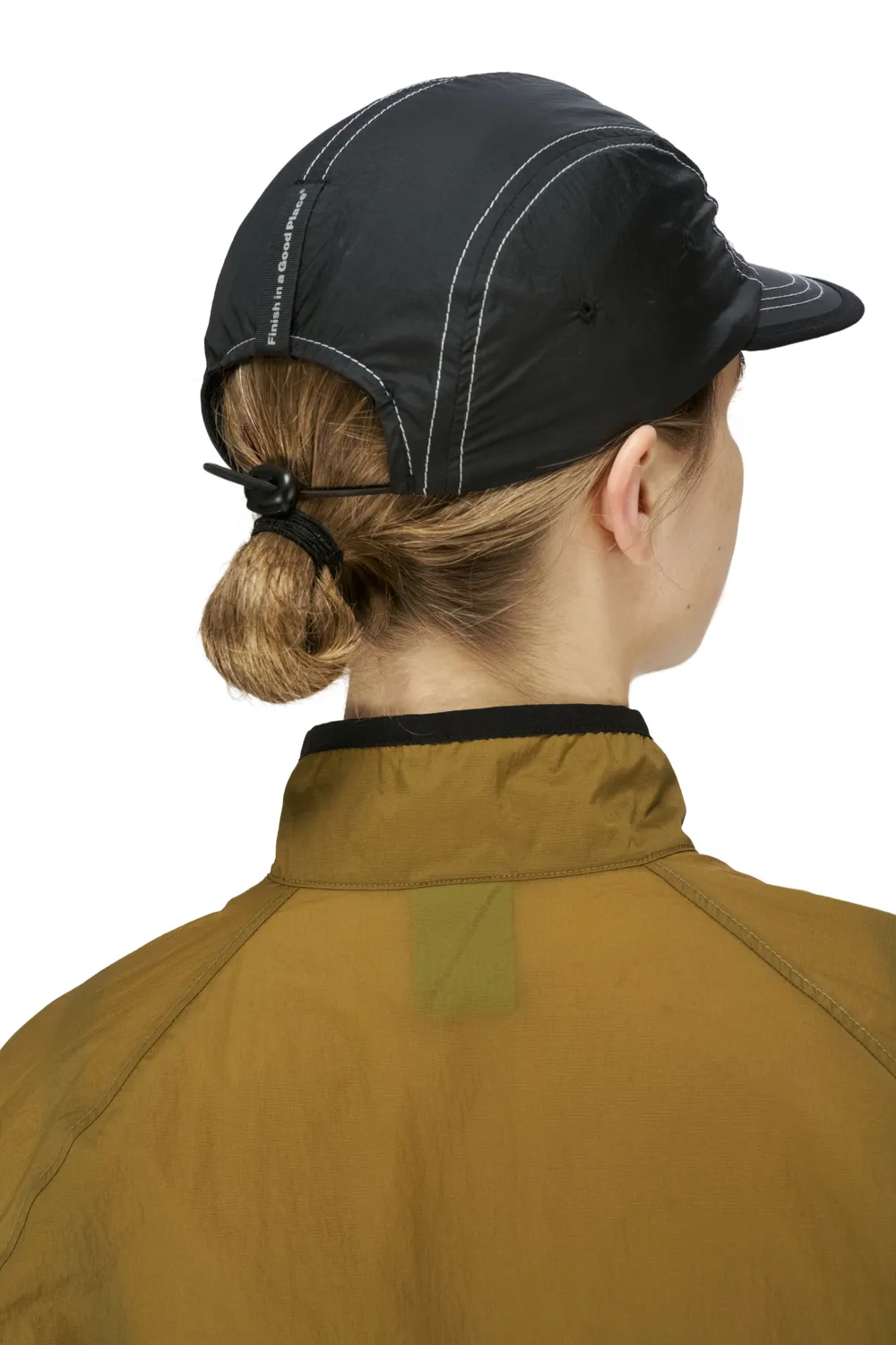 UNNA Jogging Cap Laufcap Schwarz Kontrastnähte