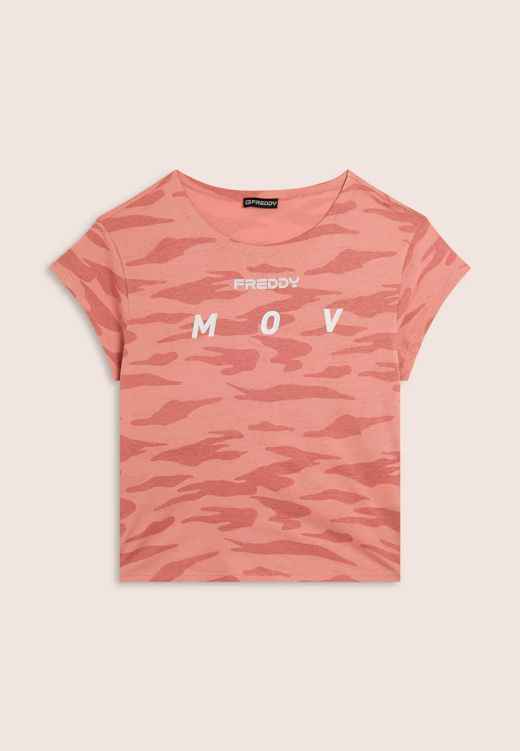 Freddy Camouflage T-Shirt Altrosa Flügelärmel