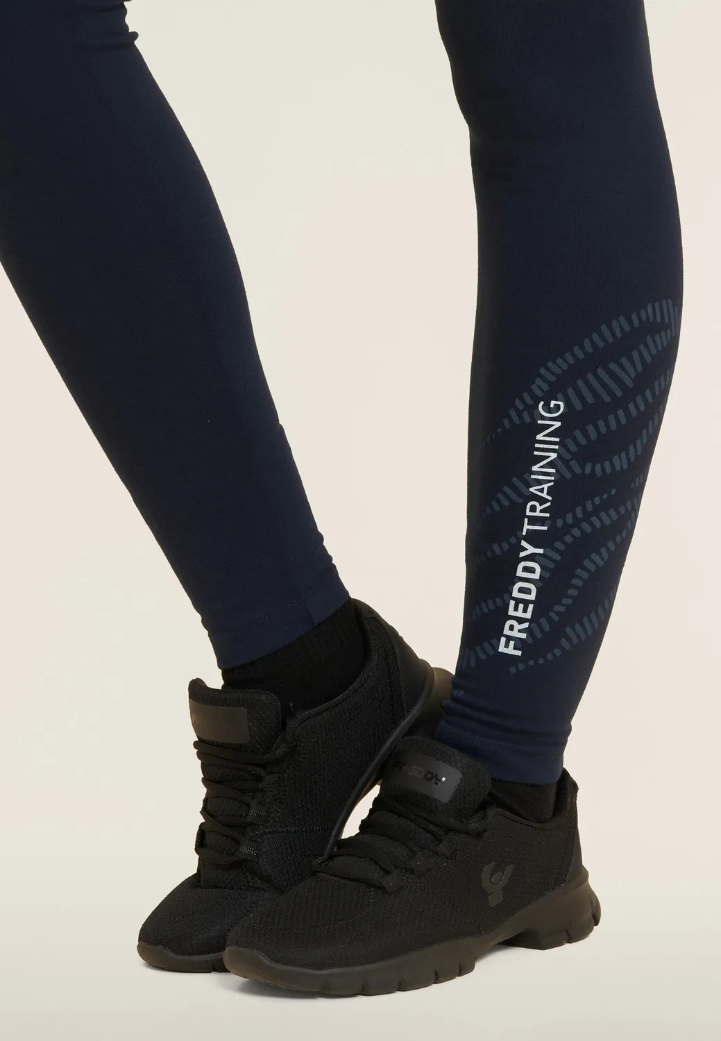 Freddy 7/8 Leggings Baumwolle Schwarz Glitzer-Logo